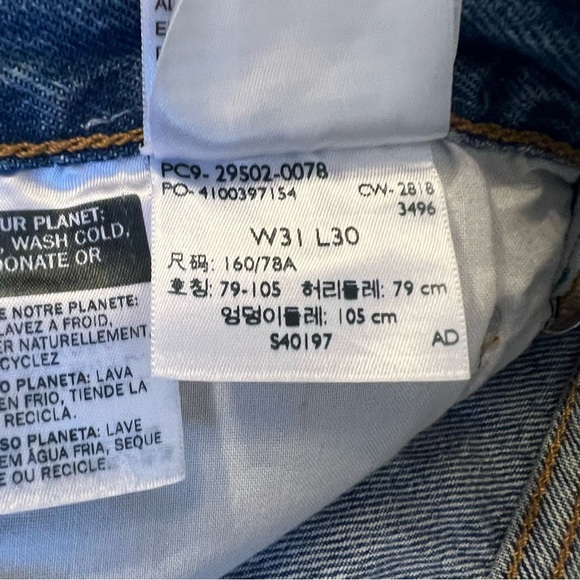 Levi's 501 Skinny Non Stretch Classic Blue Distressed Women's Jeans 31 X 30 NWT - Picture 10 of 14